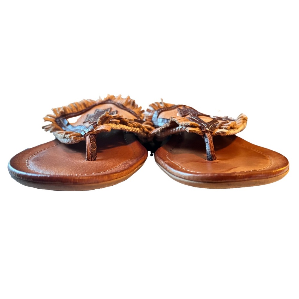 Free People Matisse Bronte Sandals Leather Lace Up Boho Western Fringe - Picture 6 of 13